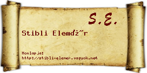 Stibli Elemér névjegykártya