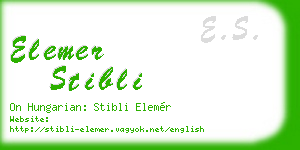 elemer stibli business card